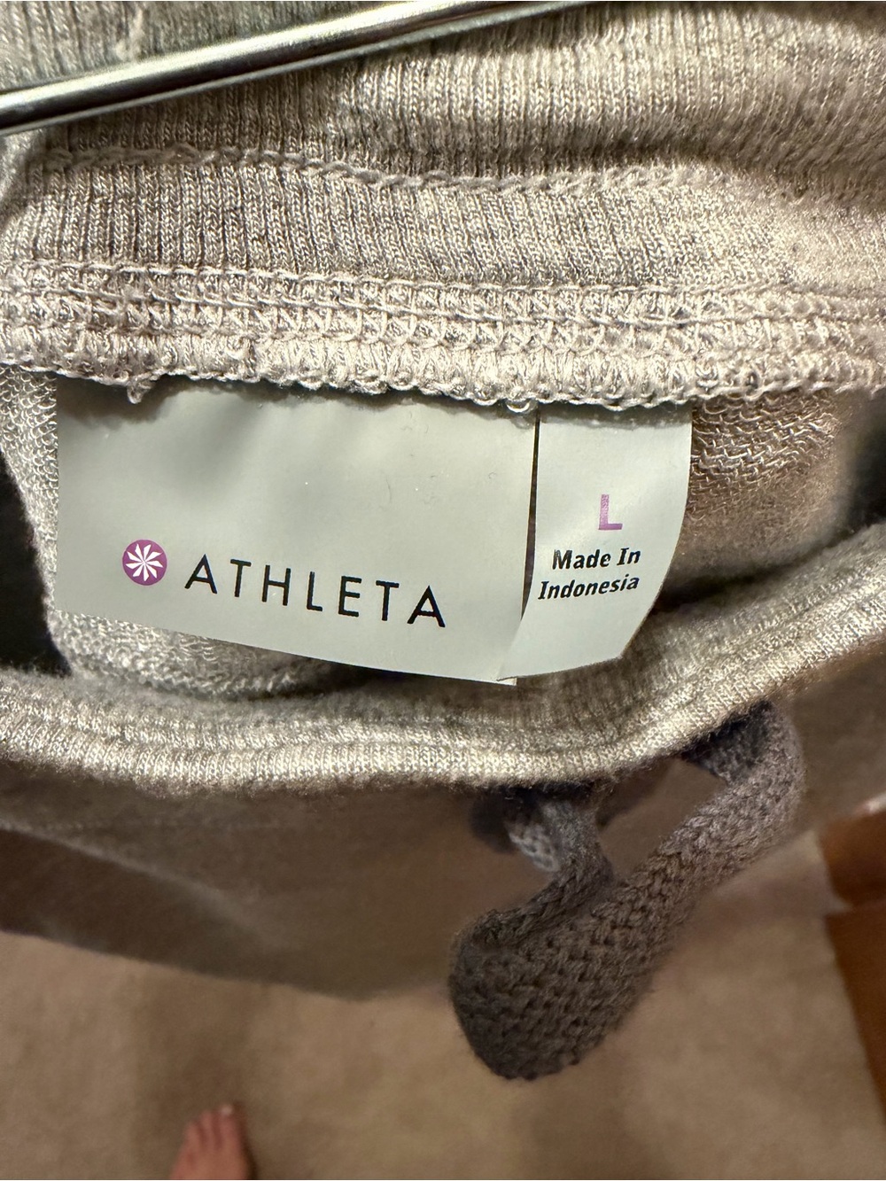 Athleta Light Gray Midi Drawstring Knit Skirt - Picture 3 of 3
